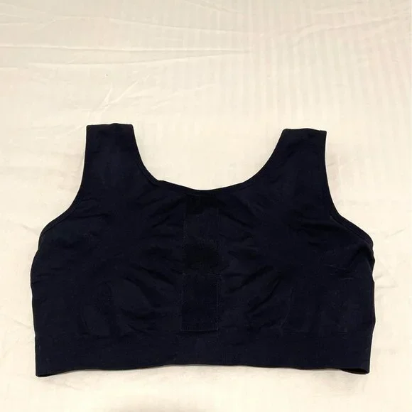 Surgical Breast Compression Bra Black Front-Zip Amoena Pockets Adjustable Straps - Picture 5 of 14